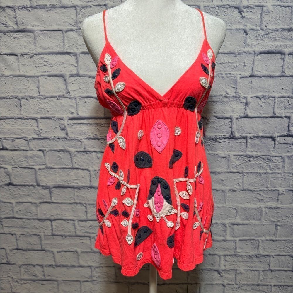 Joystick Johnny was embellished beaded neon tank